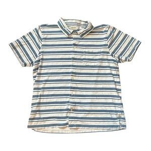 Todd Snyder Blue White Striped Short Sleeve Shirt L